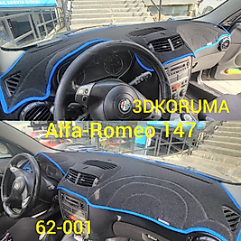 Alfa Romeo 147 Mk1 - Mk2 (2001-2009) Konsol Torpido 3D Koruma Halısı - Panel Koruyucu - Ön Göğüs Örtüsü
