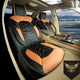 GT Premium Alkantara Kumaş Taba Siyah Deri Oto Kılıfı