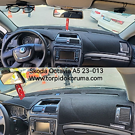 Skoda Octavia A5 2006 - 2013 Konsol Torpido 3D Koruma  Koruyucu Kılıfı