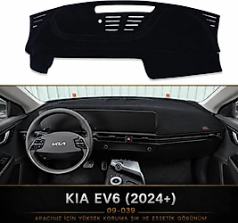 Kia EV6 (2024+ Uyumlu) Lazer Kesim Ön Göğüs Koruyucu ve Torpido Koruma Halısı
