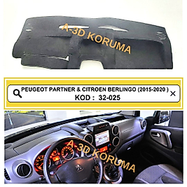 Peugeot Tepee 2015 - 2020 Konsol Torpido A3D Koruma Koruyucu Kılıfı