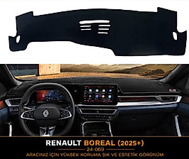 Renault Boreal (2025 ve Sonrası) Uyumlu Lazer Kesim Torpido Koruma Halısı ve Konsol Koruyucu Örtü