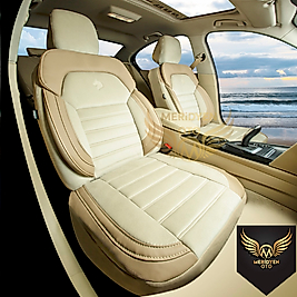 Royal Tay Tüyü Krem Deri Oto Kılıfı