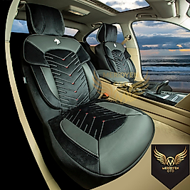 GT Premium Alkantara Kumaş Siyah Beyaz Deri Oto Kılıfı