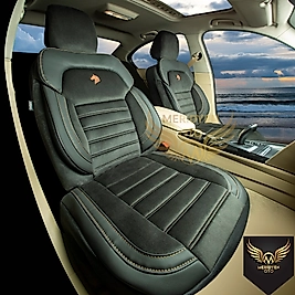 Royal Tay Tüyü Siyah Taba Deri Oto Kılıfı