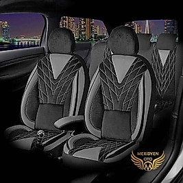 Elit Füme Siyah Tay Tüyü Deri Araç Koltuk Kılıfı