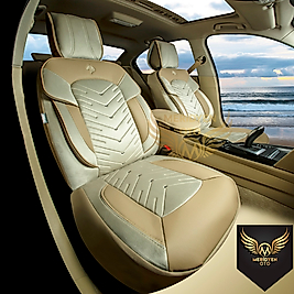 GT Premium Alkantara Kumaş Bej Deri Oto Kılıfı