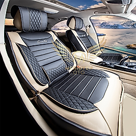 ELİT Siyah Bej Deri Araç Koltuk Kılıfı