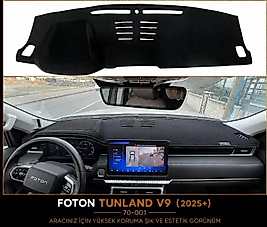 Foton Tunland V9 (2025 ve Sonrası) Uyumlu Lazer Kesim Torpido Koruma Halısı ve Konsol Koruyucu Örtü