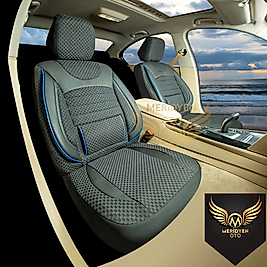 Ekonom Dokuma Kumaş Siyah Mavi Oto Kılıfı