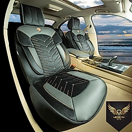 GT Premium Alkantara Kumaş Siyah Taba Deri Oto Kılıfı