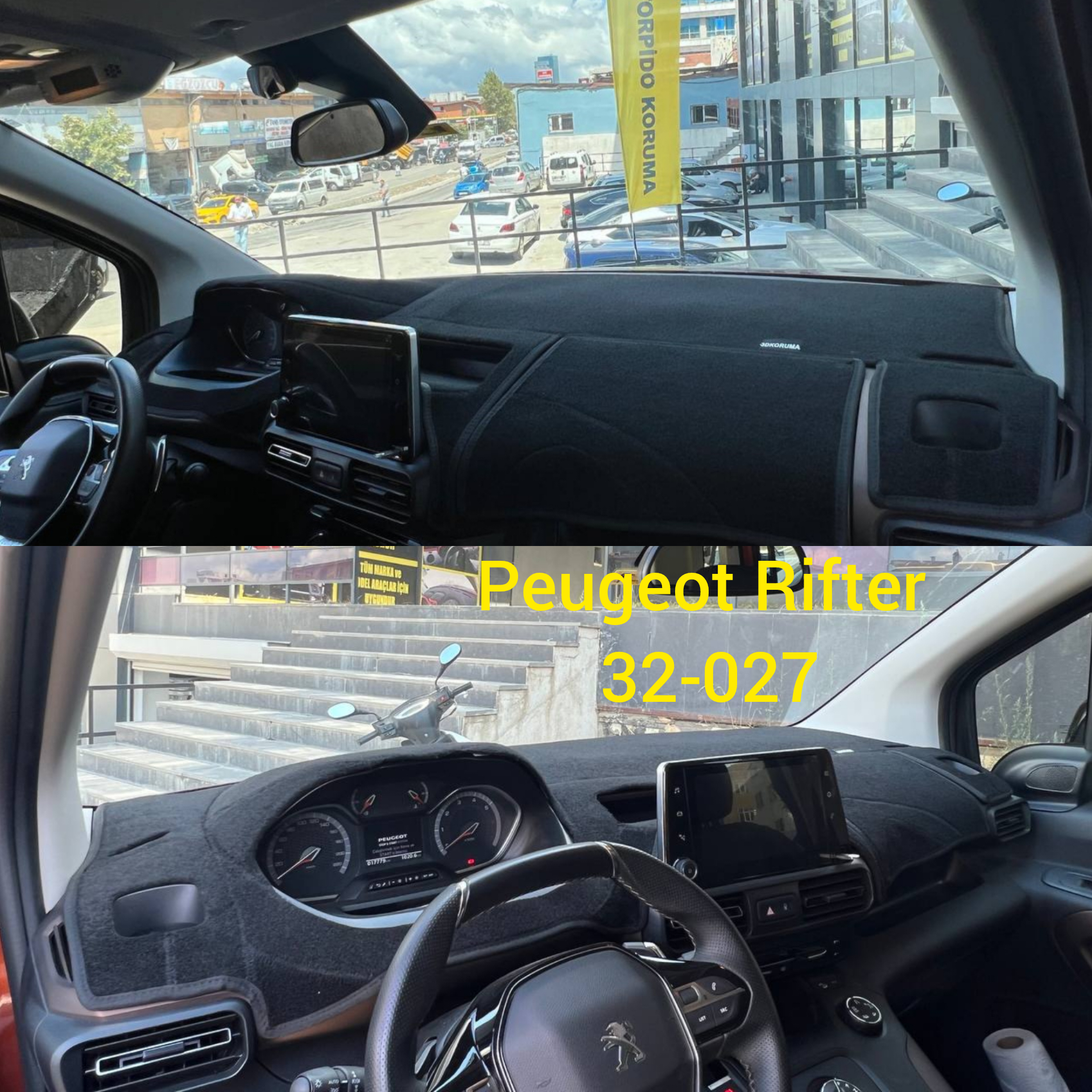 Peugeot Partner 2021+ Konsol Torpido 3D Koruma Koruyucu Kılıfı