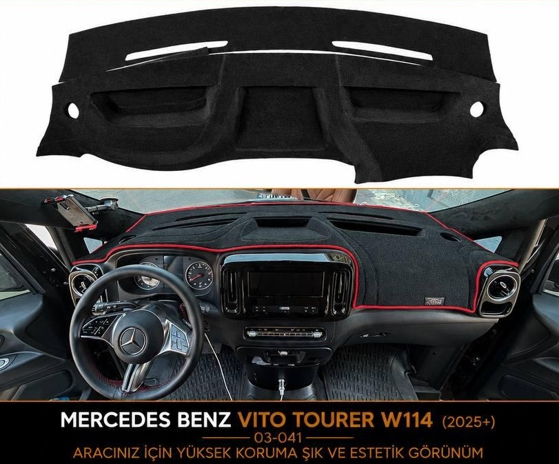 Mercedes Vito Tourer W114 W447 Torpido Koruma Halısı ve Konsol Koruyucu Örtü (2025+)